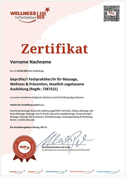 Druck Zfu Online Massage 1 Zertifikat