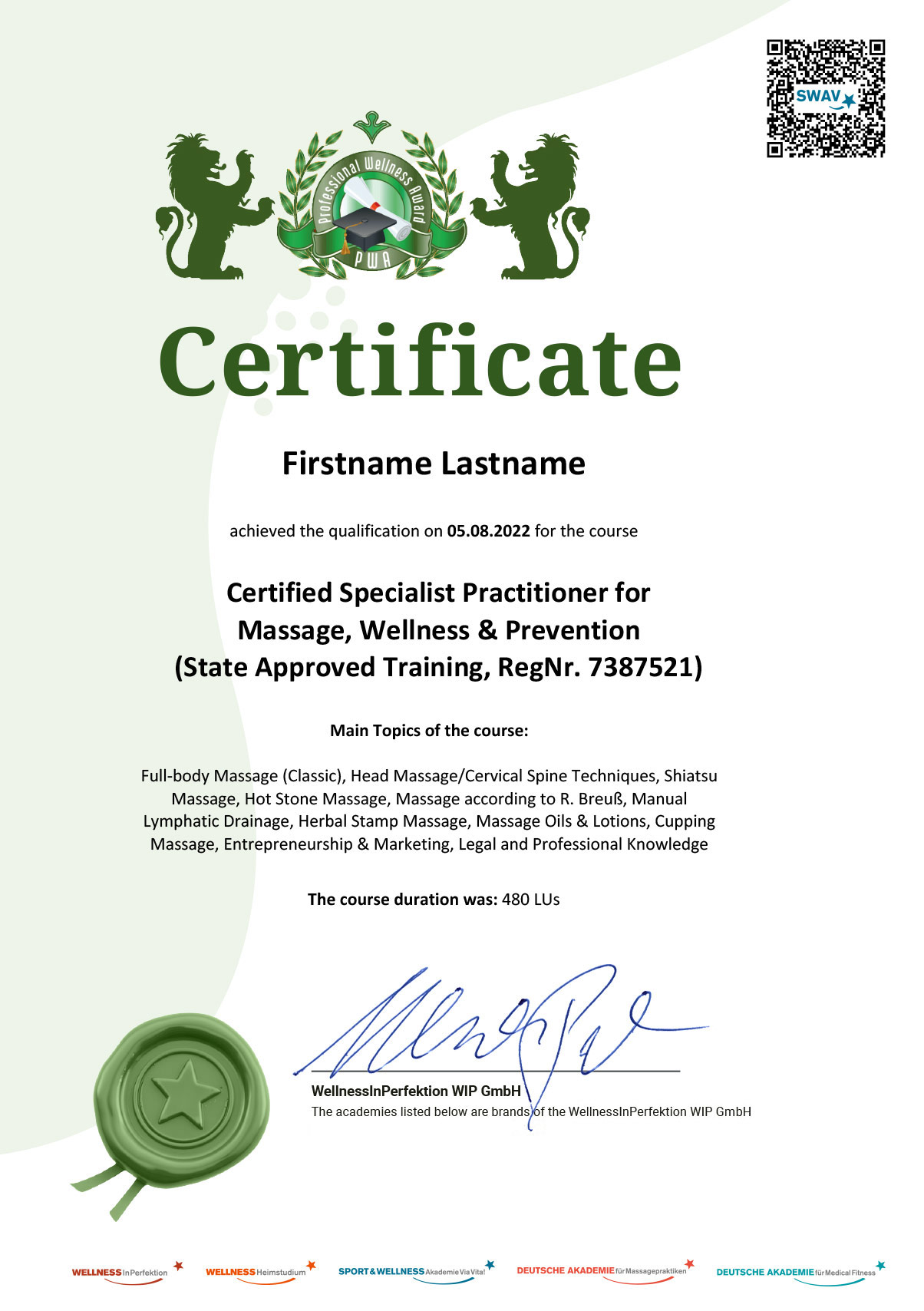 Druck Pwa Zfu Fachpraktiker Massage Zertifikat