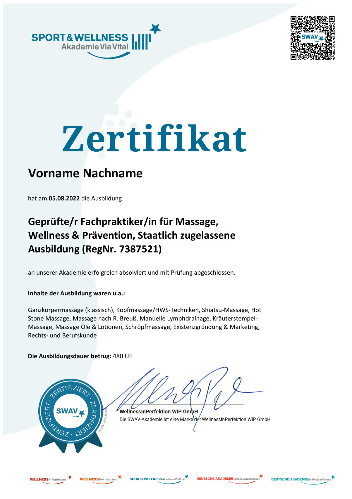 Druck Zfu Fachpraktiker Massage Zertifikat